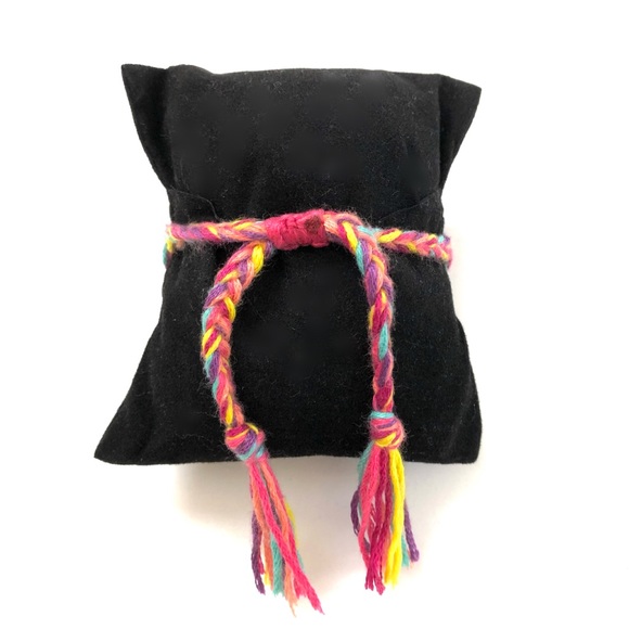 Denim Butterfly Stitched Woven Boho Bracelet, New - Picture 6 of 9